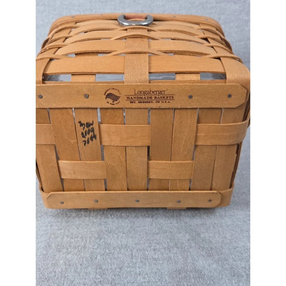 Longaberger 2004 TV Time Media Basket with Protector Liner Catch All Organizer